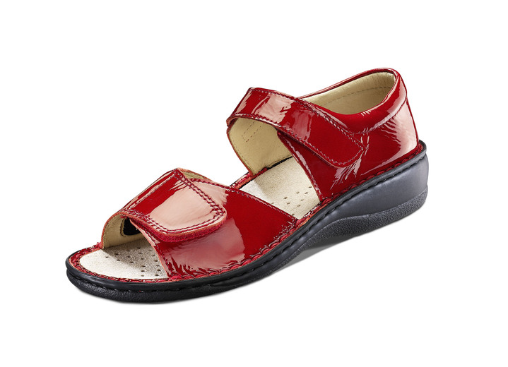 Komfortschuhe - Taurus Damen-Sandalette in Lackoptik Ansicht 1 Komfortschuhe - Taurus Damen-Sandalette in Lackoptik, in Größe 036 bis 042, in Farbe ROT Ansicht 1