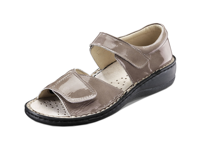 Komfortschuhe - Taurus Damen-Sandalette in Lackoptik Ansicht 3 Komfortschuhe - Taurus Damen-Sandalette in Lackoptik, in Größe 036 bis 042, in Farbe ROT Ansicht 3