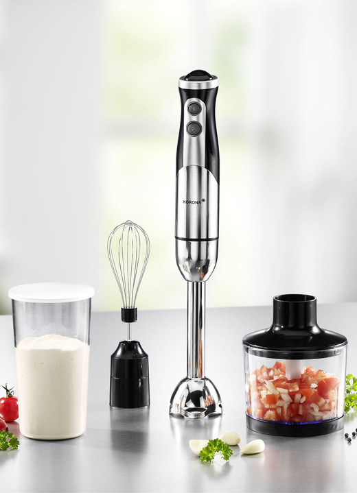 Küchengeräte - Korona Stabmixer-Set mit Zerkleinerer, in Farbe EDELSTAHL-SCHW. Ansicht 1