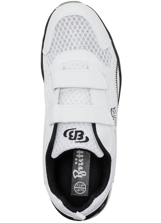 Slipper & Schnürschuhe - Leichte Herren-Slipper, mit herausnehmbarem Fußbett, in Größe 040 bis 046, in Farbe SCHWARZ-WEISS Ansicht 5