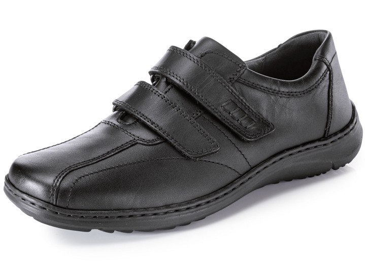 - Waldläufer, bequeme Herrn-Slipper, Weite H, mit herausnehmbarem Fußbett, in Größe 10 bis 9 1/2, in Farbe SCHWARZ Ansicht 1