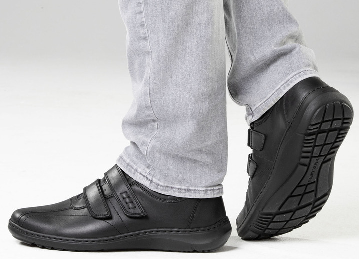 - Waldläufer, bequeme Herrn-Slipper, Weite H, mit herausnehmbarem Fußbett, in Größe 10 bis 9 1/2, in Farbe SCHWARZ Ansicht 5