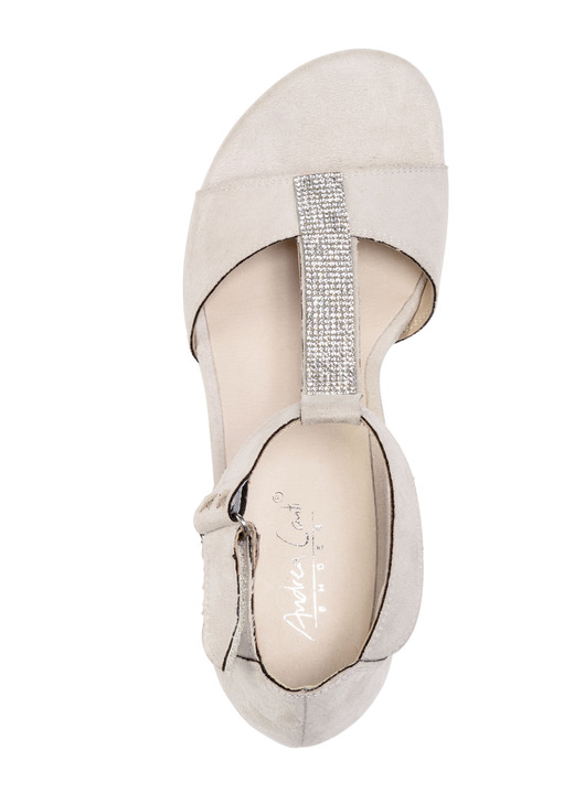 Sandaletten & Pantoletten - Andrea Conti, schicke Damen-Sandaletten, mit Klettspange Ansicht 2 Sandaletten & Pantoletten - Andrea Conti, schicke Damen-Sandaletten, mit Klettspange, in Größe 036 bis 042, in Farbe HELLBEIGE Ansicht 2