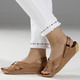 Sandaletten & Pantoletten - Gemini, bequeme Damen-Sandalen, Weite G, mit Gummizug, in Größe 036 bis 042, in Farbe JEANS – Farbe COGNAC – Ansicht 4