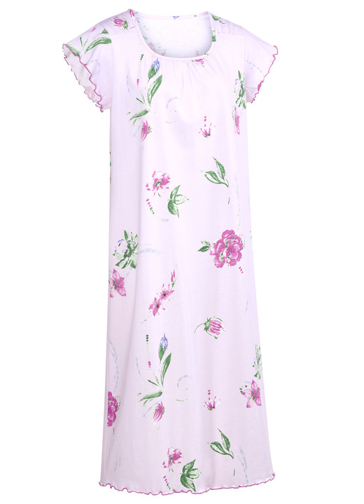 Kurzarm - Zweierpack Nachthemden, Kurzarm mit Rundhals, in Größe 038 bis 062, in Farbe LINDGRÜN/ROSÉ Ansicht 4