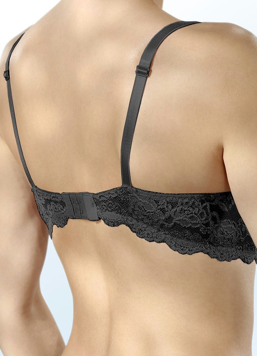 BH mit Spitze - Sassa Zweierpack Bügel-BH aus Elastikspitze, in Größe 075 bis 100, in Cup C, in Farbe 1X ZARTAPRICOT, 1X SCHWARZ Ansicht 6