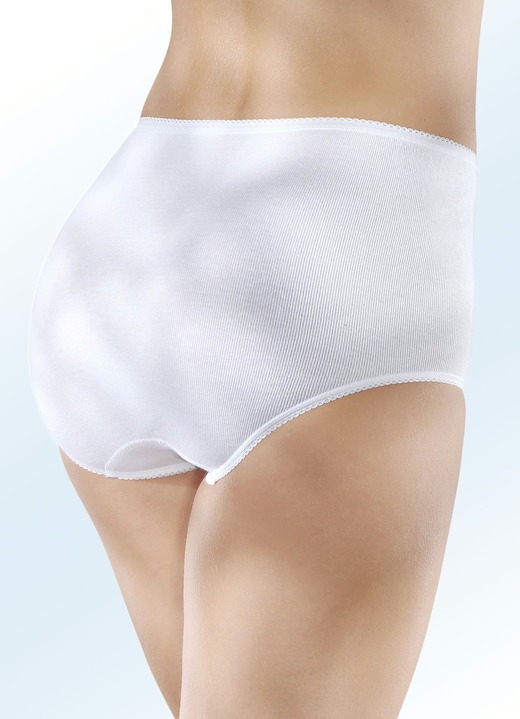 - Fünferpack Slips aus reiner BIO-Baumwolle, in Größe 038 bis 054, in Farbe WEISS Ansicht 2