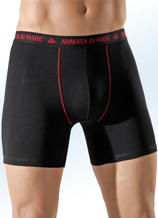Pants & Boxershorts - Viererpack Pants, mit Elastikbund, Kontrastnähten, in Größe 004 bis 011, in Farbe 2X MARINE-ROT, 2X ROT-MARINE Ansicht 3