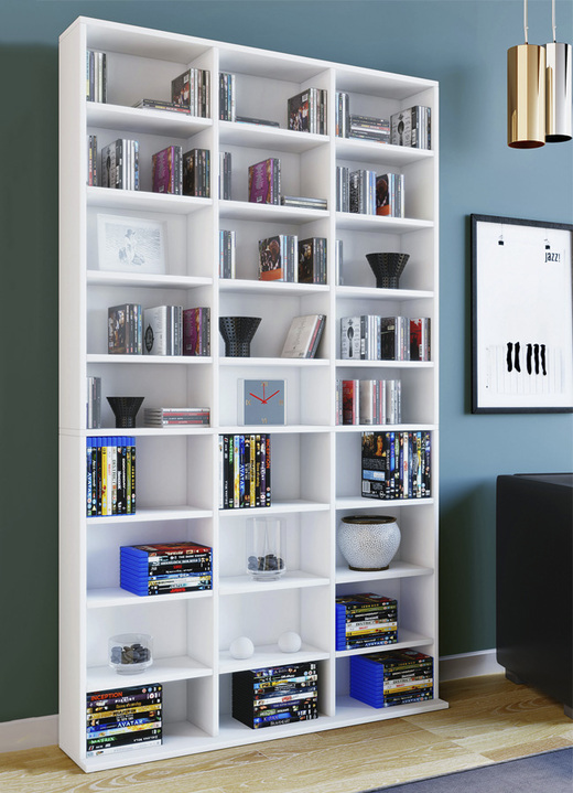 Kleinmöbel - Regal aus Holzstruktur-Nachbildung, in Farbe WEISS-HONIGEICHE, in Ausführung Regal, klein Ansicht 6