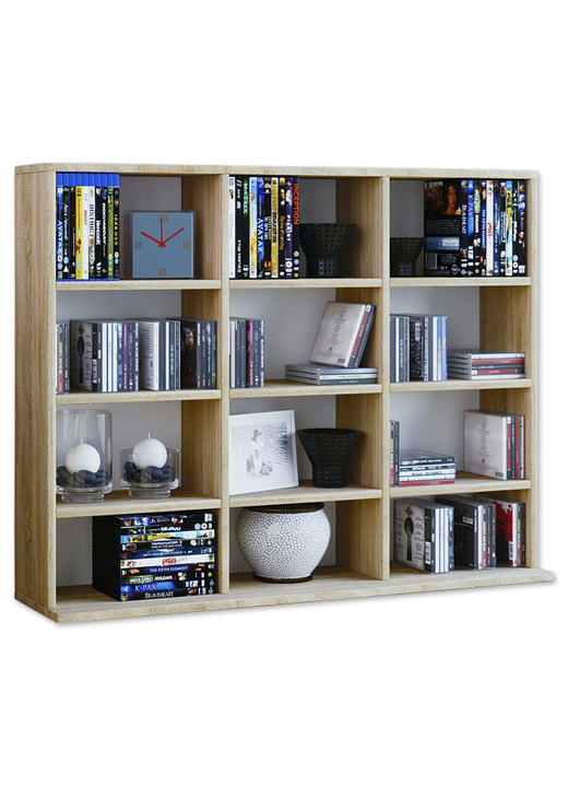 Kleinmöbel - Regal aus Holzstruktur-Nachbildung, in Farbe WEISS-HONIGEICHE, in Ausführung Regal, klein Ansicht 7