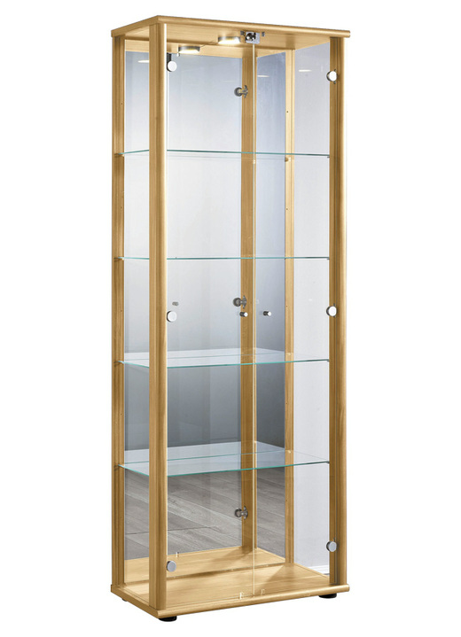 Möbel - Vitrine, 2-türig, mit LED-Beleuchtung, in Farbe SCHWARZ Ansicht 4