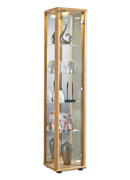 Möbel - Vitrine, 1-türig, mit LED-Beleuchtung Ansicht 2 Möbel - Vitrine, 1-türig, mit LED-Beleuchtung, in Farbe SCHWARZ Ansicht 2