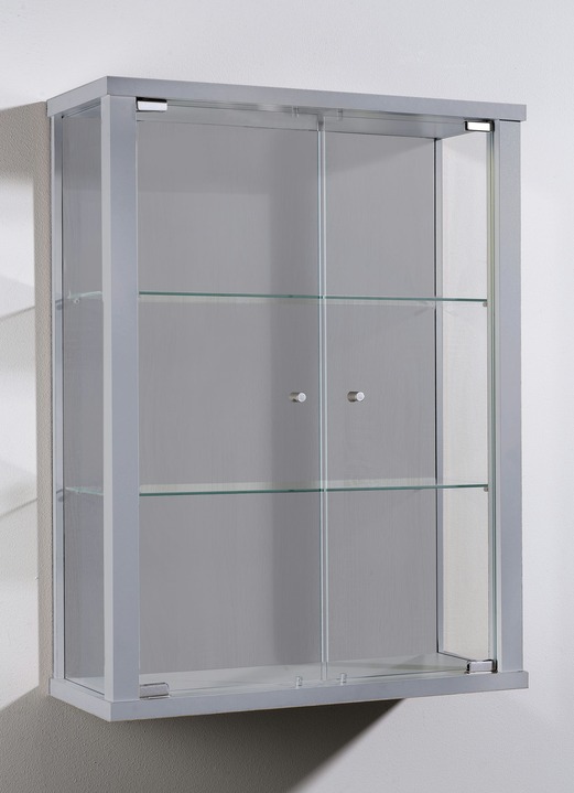 Möbel - Hängevitrine mit ESG-Sicherheitsglas Ansicht 4 Möbel - Hängevitrine mit ESG-Sicherheitsglas, in Farbe SCHWARZ, in Ausführung ohne LED-Beleuchtung Ansicht 4