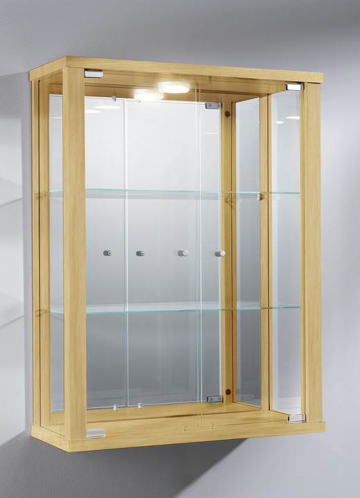 Möbel - Hängevitrine mit ESG-Sicherheitsglas Ansicht 10 Möbel - Hängevitrine mit ESG-Sicherheitsglas, in Farbe SCHWARZ, in Ausführung ohne LED-Beleuchtung Ansicht 10