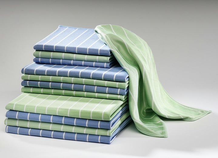 Reinigungshelfer & Reinigungsmittel - Reinigungstücher-Set, 12-teilig von Aqua Laser, in Farbe GRÜN/BLAU Ansicht 2