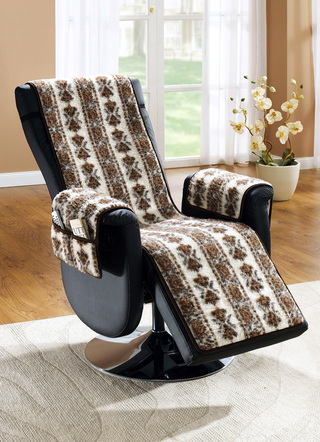 Sessel- & Sofaüberwürfe - Licardo Sessel- und Armlehnenschoner aus reiner Schurwolle, in Farbe ANTHRAZIT, in Ausführung Armlehnenschoner, 2er-Set – Farbe GEMUSTERT – Ansicht 