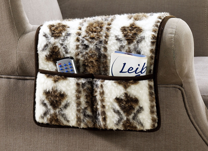 Sessel- & Sofaüberwürfe - Licardo Sessel- und Armlehnenschoner aus reiner Schurwolle, in Farbe ANTHRAZIT, in Ausführung Armlehnenschoner, 2er-Set Ansicht 5