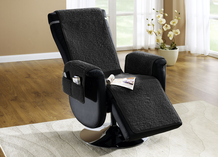 Sessel- & Sofaüberwürfe - Licardo Sessel- und Armlehnenschoner aus reiner Schurwolle, in Farbe ANTHRAZIT, in Ausführung Armlehnenschoner, 2er-Set Ansicht 2