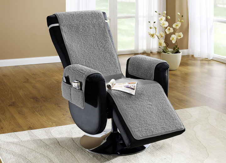 Sessel- & Sofaüberwürfe - Licardo Sessel- und Armlehnenschoner aus reiner Schurwolle, in Farbe ANTHRAZIT, in Ausführung Armlehnenschoner, 2er-Set Ansicht 8