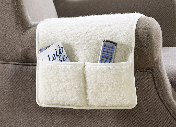 Sessel- & Sofaüberwürfe - Licardo Sessel- und Armlehnenschoner aus reiner Schurwolle, in Farbe ANTHRAZIT, in Ausführung Armlehnenschoner, 2er-Set Ansicht 7