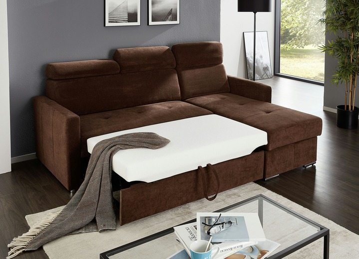 Polsterecken - Polsterecke mit Schlaffunktion und Bettkasten Ansicht 2 Polsterecken - Polsterecke mit Schlaffunktion und Bettkasten, in Farbe BRAUN Ansicht 2
