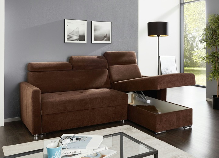 Polsterecken - Polsterecke mit Schlaffunktion und Bettkasten Ansicht 3 Polsterecken - Polsterecke mit Schlaffunktion und Bettkasten, in Farbe BRAUN Ansicht 3