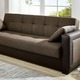 Schlafsofas - Schlafsofa Inklusive Kissen, in Farbe BRAUN-BEIGE – Farbe BRAUN-BRAUN – Ansicht 1