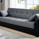 Schlafsofas - Schlafsofa Inklusive Kissen, in Farbe BRAUN-BEIGE – Farbe SCHWARZ-GRAU – Ansicht 1