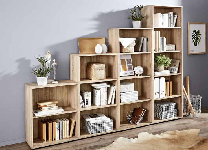 Möbel - Klassische Regal-Serie mit Kunststofffüßen, in Farbe WEISS, in Ausführung Regal, 2 Fächer Ansicht 3