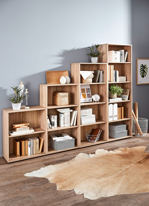 Möbel - Klassische Regal-Serie mit Kunststofffüßen, in Farbe WEISS, in Ausführung Regal, 2 Fächer Ansicht 4