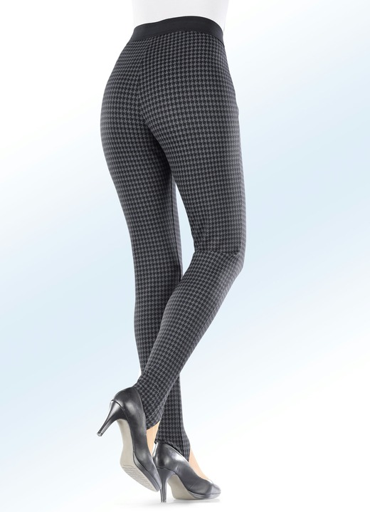 Hosen - Steghose in aktueller Hahnentritt-Dessinierung, in Größe 017 bis 225, in Farbe SCHWARZ-ANTHR. Ansicht 2