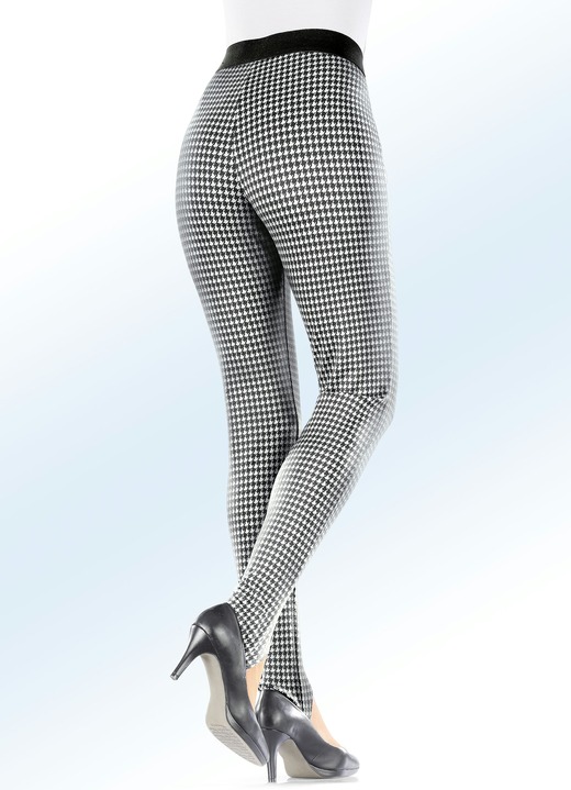 Hosen - Steghose in aktueller Hahnentritt-Dessinierung, in Größe 017 bis 225, in Farbe SCHWARZ-ANTHR. Ansicht 3