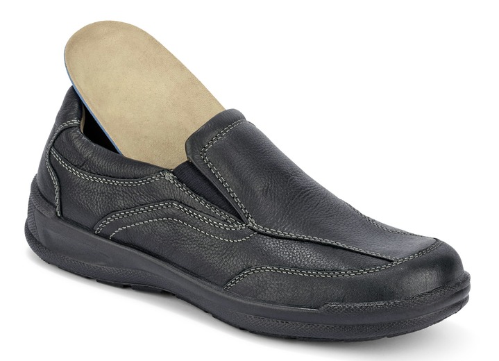 Slipper & Schnürschuhe - GINO GALANTE, klassische Herren-Slipper, mit herausnehmbarem Fußbett, in Größe 040 bis 047, in Farbe SCHWARZ Ansicht 2