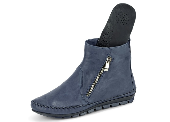 Stiefel & Stiefeletten - Gemini, bequeme Damen-Stiefeletten, Weite G, mit herausnehmbarem Fußbett Ansicht 2 Stiefel & Stiefeletten - Gemini, bequeme Damen-Stiefeletten, Weite G, mit herausnehmbarem Fußbett, in Größe 036 bis 042, in Farbe BLAU Ansicht 2