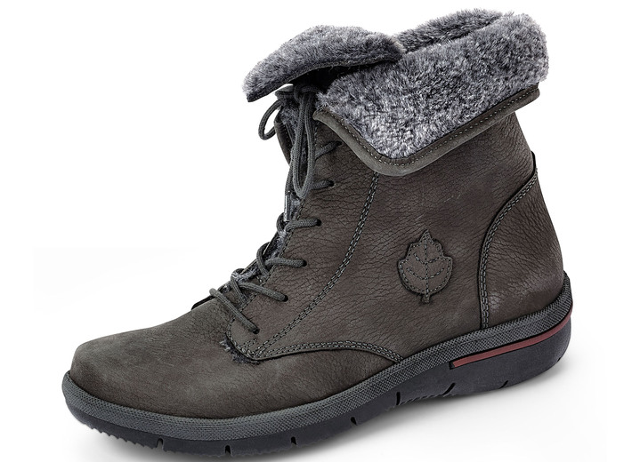 Stiefel & Stiefeletten - Waldläufer Schnür-Stiefelette mit kuscheligem Webpelzkragen, in Größe 3 1/2 bis 8, in Farbe JEANSBLAU Ansicht 5