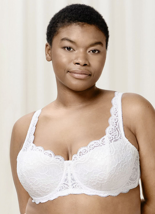Bügel-BH - Triumph Amourette Bügel-BH mit Elastikspitze, in Größe 075 bis 095, in Cup C, in Farbe WEISS Ansicht 2