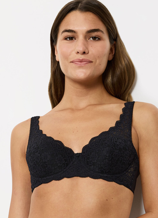 Bügel-BH - Triumph Amourette Bügel-BH mit Elastikspitze, in Größe 075 bis 095, in Cup D, in Farbe WEISS Ansicht 13