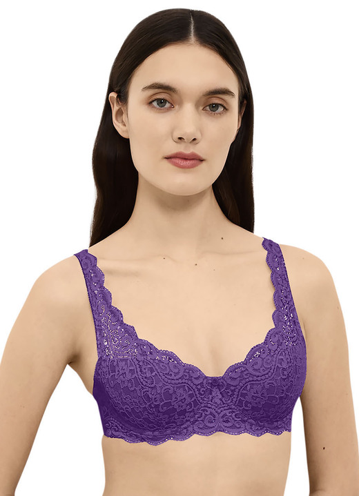 Bügel-BH - Triumph Amourette Bügel-BH mit Elastikspitze, in Größe 075 bis 095, in Cup D, in Farbe WEISS Ansicht 5