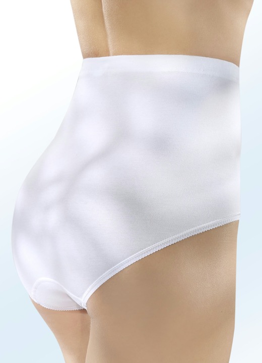 Slips - Fünferpack Slips mit auswechselbarem Gummizug, in Größe 038 bis 056, in Farbe WEISS Ansicht 2