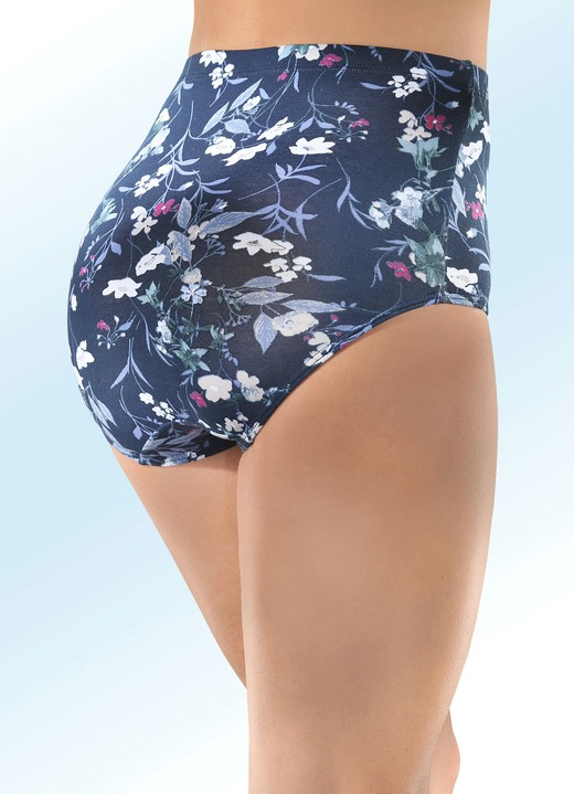 - Viererpack Slips mit hübschem Blumendessin, in Größe 038 bis 056, in Farbe MARINE BEDRUCKT Ansicht 2