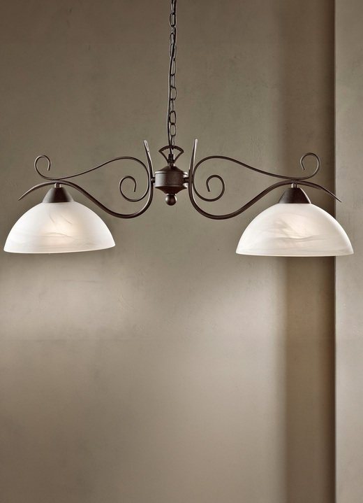 Lampen & Leuchten - Pendelleuchte, 2-flammig, mit Gestell aus rostfarbenem Stahl, in Farbe ROST
