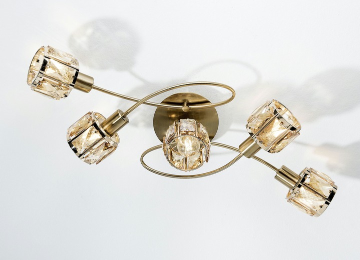 Lampen & Leuchten - LED-Deckenleuchte aus Metall, in Farbe GOLD, in Ausführung 5-flammig