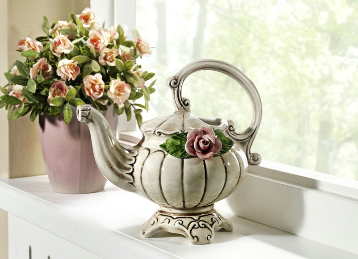 - Gießkanne mit Rosen-Applikation, in Farbe BEIGE-ROSA Ansicht 2