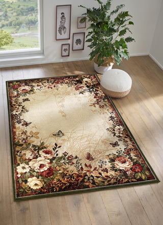 Brücken und Teppiche mit floralen Motiven