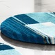 Badgarnituren - Badgarnitur mit rutschhemmender Rückseite – Farbe TÜRKIS – Ansicht 1 Badgarnituren - Badgarnitur mit rutschhemmender Rückseite, in Größe 100 (Vorleger halbrund, 50/ 80 cm) bis 112 (WC-Deckelbezug, 47/ 50 cm), in Farbe SAPHIR – Farbe TÜRKIS – Ansicht 1