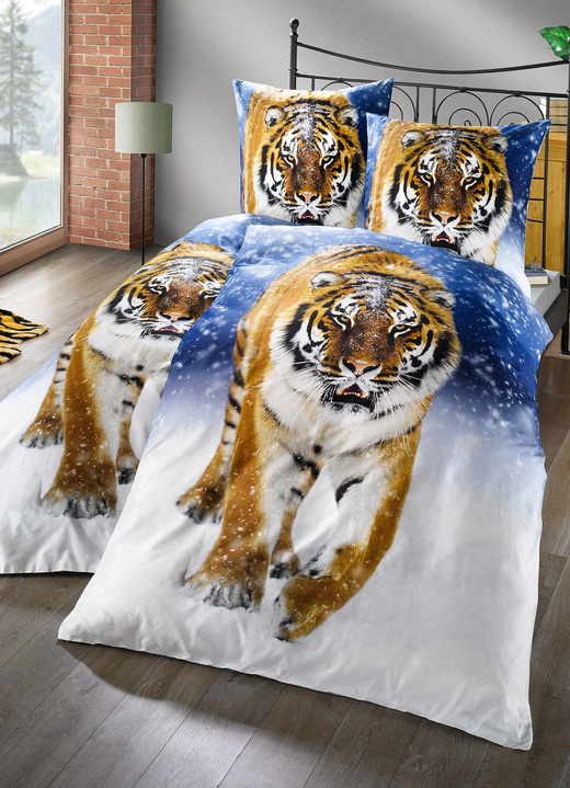 Bettwäschegarnituren - Biber Bettwäsche-Garnitur aus 100% Baumwolle, in Farbe MULTI Ansicht 2