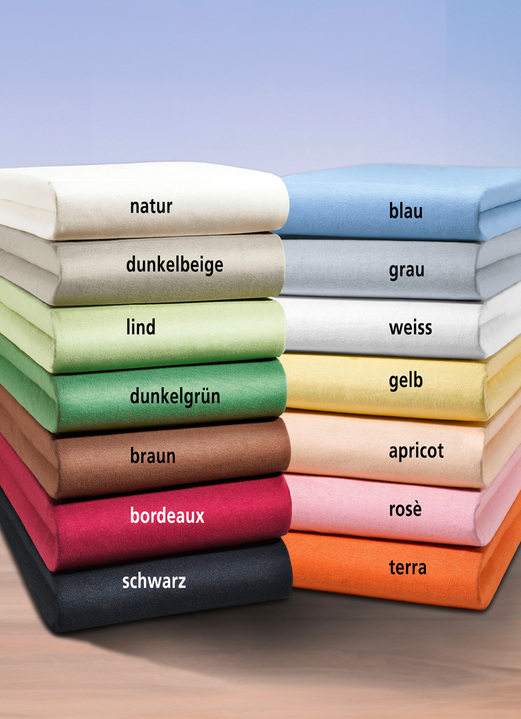 Spannbetttücher - irisette Mako-Jersey-Spannbetttuch, in Größe 131 (1 Spannbetttuch, 100/200 cm) bis 139 (1 Spannbetttuch, 190/200 cm), in Farbe BLAU Ansicht 11