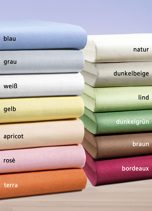 Spannbetttücher - irisette Mako-Jersey-Spannbetttuch, in Größe 131 (1 Spannbetttuch, 100/200 cm) bis 139 (1 Spannbetttuch, 190/200 cm), in Farbe SCHWARZ Ansicht 4