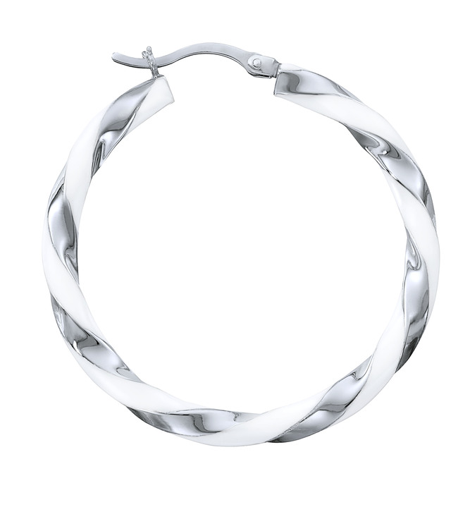 - Gedrehte Creolen, in Farbe WEISS Ansicht 2