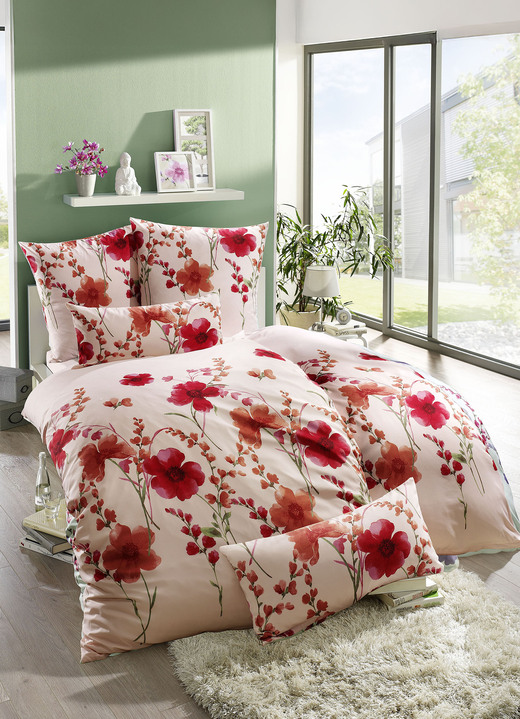 Bettwäschegarnituren - Bettwäsche-Garnitur in Mikrofaser-Qualität, in Größe 111 (40/80 cm + 135/200 cm) bis 112 (80/80 cm + 135/200 cm), in Farbe ROSA Ansicht 1